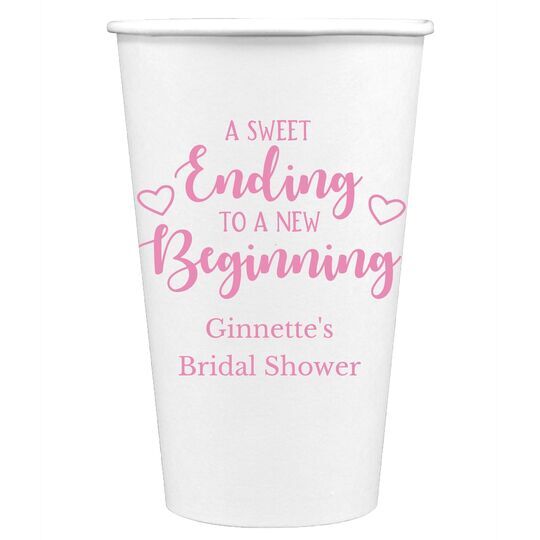 A Sweet Ending to a New Beginning Paper Coffee Cups